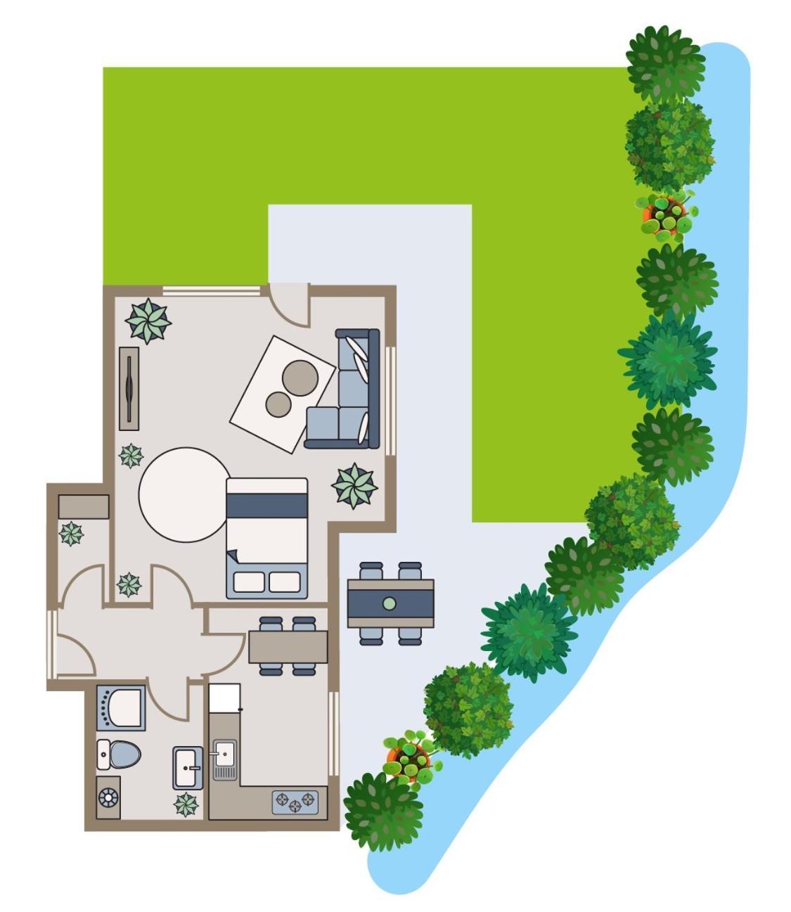 Studio-Apartment Mit Garten, Parkplatz & Kueche اوفنبرغ المظهر الخارجي الصورة